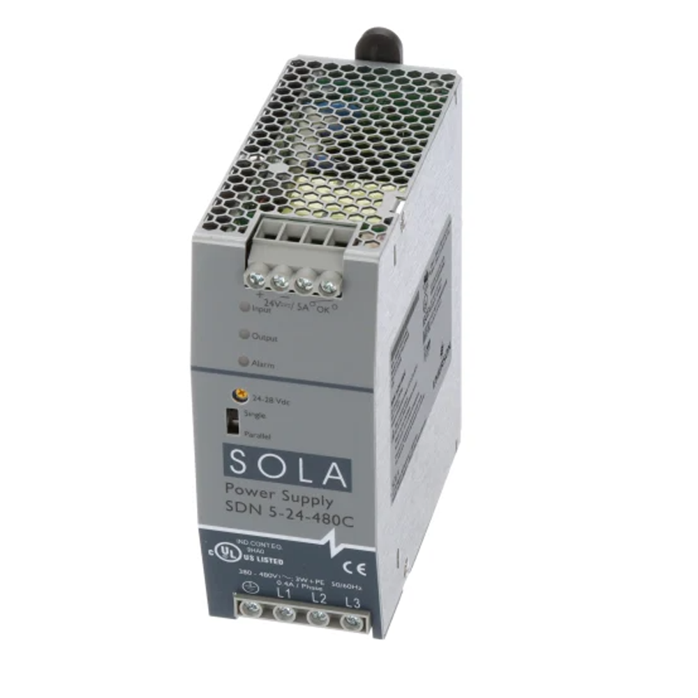 SDN524480C SOLAHD SDN-C THREE PHASE DIN POWER SUPPLY, 120W, 24V OUTPUT, 380-480VAC INPUT (SDN 5-24-480C)